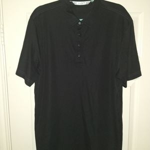 Travis Mathew Black Short Sleeve Golf Polo Shirt Men's sz Large